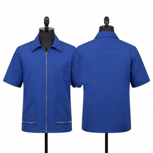 เสื้อแจ็คเก็ตช่างตัดผมแบบยูนิเซ็กซ์ ผ้าโพลีเอสเตอร์พรีเมียม 180 GSM สีดำ แขนสั้น ระบายอากาศได้ดี ชุดยูนิฟอร์มร้านเสริมสวย ปักลายนูน ปักโลโก้ตามสั่ง - Product Image 6