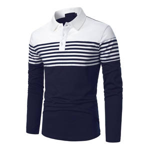 Polos de algodón 200 Gsm de alta calidad, camisetas de manga larga con diseño de bordado de impresión personalizada, polos lisos para hombre al por mayor - Product Image 2