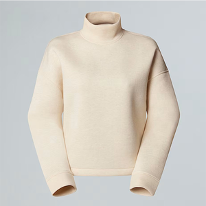 Vêtements de rue d'hiver pour femmes, pull à col montant et col roulé, surdimensionné, doublé en polaire, 100% coton, survêtement en gros - Product Image 4