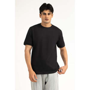 Camisetas 100% Algodón de Corte Regular con Logotipo Bordado, Ajuste Holgado, Jersey de 200 Gramos, Ligero, Diseño Sólido, Serigrafía MN-TS-SS26-002-B - Product Image 1