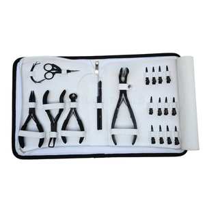 Kit d'installation d'extensions de cheveux, micro-perles, extensions à clipser et à la kératine, avec pince à trois trous, outil de retrait, ciseaux à boucles - Product Image 1