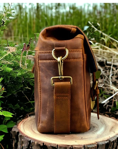 Meilleur prix 100% sac de support de caméra en cuir de buffle Design décontracté élégant avec fermeture à glissière durable directement fabricant indien - Product Image 3