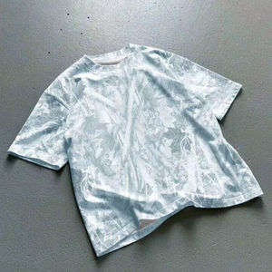 T-shirt à manches courtes en coton uni respirant anti-rétrécissement à séchage rapide sérigraphié pour hommes avec logo avant conception OEM ODM - Product Image 1