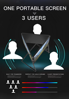 Moniteur triple écran TriCreate Lite 14 pouces, extension d'écran quadruple, connexion IPS Type-C, support pliable pour ordinateur portable, pliable