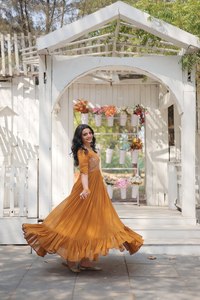 Vestido largo Anarkali DE TRABAJO bordado de diseñador de lujo para mujer, ropa de fiesta de boda Dupatta, traje completamente cosido que incluye Kurti Salwar - Product Image 4