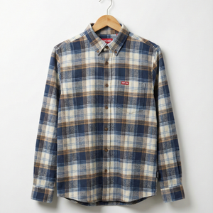 Heavyweight Lumberjack Flannel Shirt 100% Cotton Brushed Plaid Check Button Long <b>Sleeve</b> Warm Winter Formal Unisex Plus Size - Product Image 2