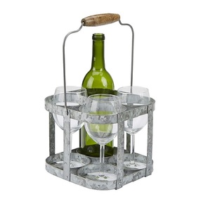 Porte-bouteille de vin en métal galvanisé classique organisateur refroidisseur de fer et de cuivre pour le stockage de comptoir de fête - Product Image 1