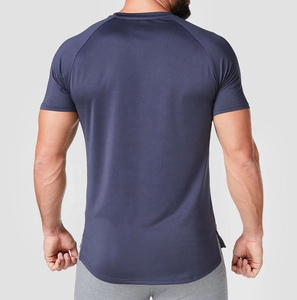 T-shirt de sport pour homme personnalisé, à séchage rapide, col rond, pour la course à pied, la remise en forme, l'entraînement, la salle de sport - Product Image 2