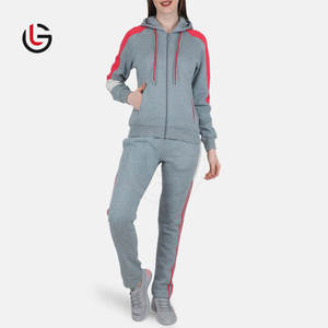 ชุดวอร์มผ้าฟลีซผ้าฝ้ายผสมโพลีเอสเตอร์ชุดวอร์มสำหรับผู้หญิง400ราคาขายส่งโลโก้แบบออกแบบได้ตามต้องการ - Product Image 1