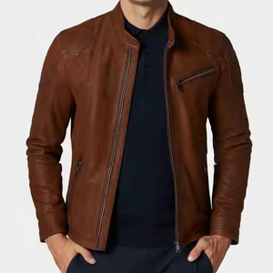 Chaquetas de cuero al por mayor para hombre, chaqueta de cuero personalizada de estilo urbano, chaqueta de tela suave de buena calidad para hombre - Product Image 1