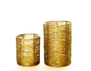 <b>Wire</b> Mesh Candle Holder Set Of 2 Pcs Steel Handmade Heat Resistant Home Decoration 6 And 4 Inches - Product Image 3