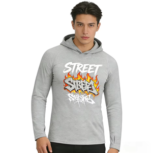 เสื้อฮู้ดกันแดดพิมพ์ลายกราฟฟิตีสีขาวแบบสั่งทำโลโก้ OEM ขายส่ง สำหรับตกปลาและกิจกรรมกลางแจ้ง - Product Image 5