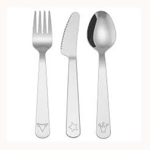 Couverts en acier inoxydable plaqué argent impressionnant ensemble de couverts royaux vintage poignée créative et plate pour les enfants - Product Image 1