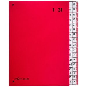 PAGNA Desktop & Drawer Organizer in Red DIN A4 1-31 Compartments <b>Cardboard</b>/Paper Laminated 32 Compartments - Product Image 2