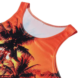 Débardeurs de sport légers pour hommes, sur mesure, avec col rond, respirants, en tricot, technique lavée, avec logos personnalisés - Product Image 6