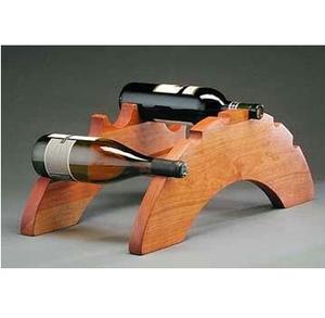 Porte-bouteille en bois rustique fait à la main, ajoutant une beauté naturelle à la cuisine ou à la salle à manger - Product Image 1