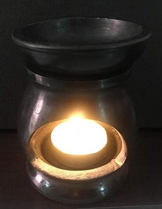 Diffuseur d'arôme en stéatite noire avec brûleur d'arôme en marbre pour encens et aromathérapie Produit élégant et pratique - Product Image 2