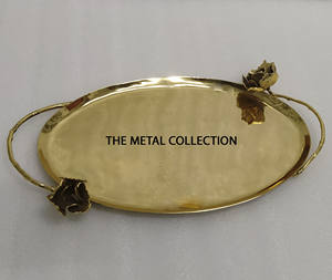 Incroyable plateau de service en laiton et acier pour la maison hôtel restaurants vaisselle et table couleur or fleur design plateau de service et plat - Product Image 1