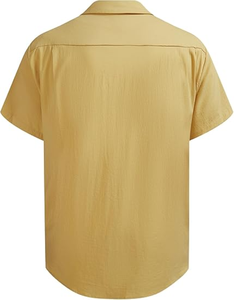 Guayabera เสื้อเชิ้ตลำลองผู้ชายสไตล์คิวบาแขนสั้นผ้าลินินผ้าฝ้ายสไตล์สตรีทแวร์ไซส์6XL เป็นแรงบันดาลใจให้กับลุคชายหาดฤดูร้อน - Product Image 4