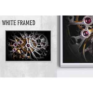 Art mural élégant en verre à l'effigie d'une horloge : œuvre d'art imprimée sur toile, 1P Whiteframedcanvas - Product Image 1