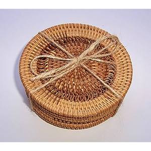 Support tissé à la main jute lin ovale osier boisson tasse sous-verres Table à manger tapis résistant à la chaleur pour la maison et le bureau - Product Image 2