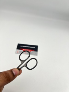 Ciseaux à ongles de qualité supérieure, écologiques, à lame incurvée, couleur plasma noire, logo personnalisé, ciseaux à cuticules. - Product Image 2