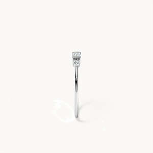 Emerald Cut <b>Opal</b> Engagement <b>Ring</b> in Rhodium Plated Platinum - Product Image 3