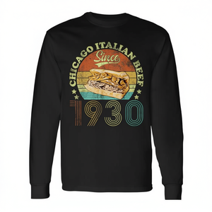 Camiseta de manga larga unisex con cuello redondo Chicago Italian Beef Since 1930, ropa promocional - Product Image 2