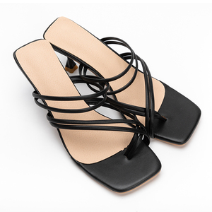 Sandali con Tacco Alto Personalizzati OEM ODM, Design Popolare con Cinturino alla Caviglia Decorato, Ciabatte da Donna con Tacco - Product Image 5