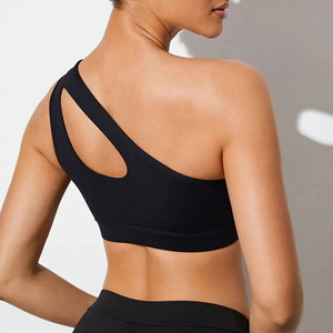 Soutien-gorge de sport asymétrique blanc pour femme, bretelles croisées, design découpé, maintien élevé, yoga, sans couture, respirant, séchage rapide - Product Image 4