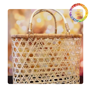 Panier pique-nique en bambou solide avec poignée | Pour la préparation du pique-nique et le cadeau | Grande et petite taille disponible - Product Image 5