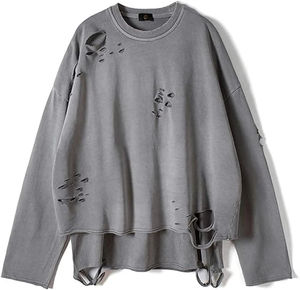 Wholesale Men Custom <b>Vintage</b> Streetwear Ripped <b>Sweatshirt</b> Street Wear Distressed Men's Hoodies <b>Sweatshirts</b> Acid Wash 100% Cotton - Product Image 5