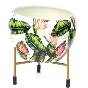 Macetas de Metal para Decoración de Jardín, Hogar y Exteriores, de Alta Calidad, Forma Redondeada, Acabado Esmaltado - Product Image 2