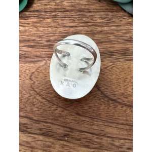 Oval Cut Moonstone & Sterling Silver Statement <b>Ring</b> Rhodium Plated Size 10 - Product Image 5