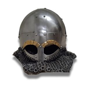 Meilleure qualité bricolage personnalisable 1095 Viking casque Costume couteaux à la main en laiton ligne chaîne en acier à haute teneur en carbone OEM pris en charge - Product Image 1