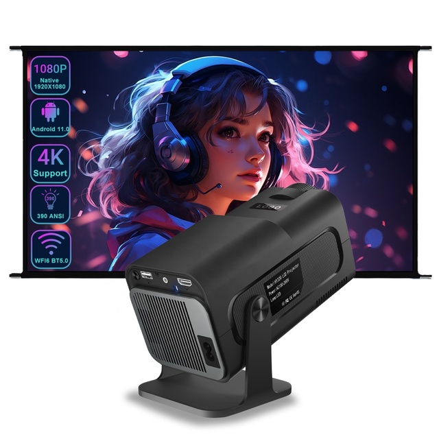 2024 New Smart Projector HY320 300Ansi Lumen Android Projector High Brightness Home Theater 1080p LCD Portable Mini Projector