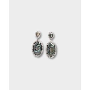 Pendientes de plata con cristales ovalados facetados - Product Image 3