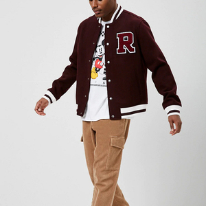 Men's Winter Stylish Canvas Varsity <b>Jacket</b> High Quality Custom Made Stand Chenille <b>Patch</b> Letterman Baseball Design Custom Logo - Product Image 1