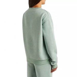 Femmes grande taille 2 pièces sport survêtement ensemble couleur unie col haut pantalon Logo personnalisé polaire matériel tenues de sport d'hiver - Product Image 2