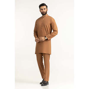 Ensemble décontracté : Kameez court et pantalon droit ajusté, motif uni - SK-BSCSL25-003 - Product Image 3