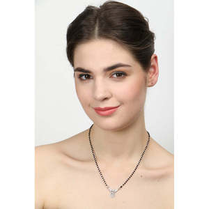 Compre una Cadena de Mangalsutra de Plata Pura con Cuentas Geométricas y Baño de Oro, un Regalo Religioso de Boda para Esposa con Diamantes y Perlas - Product Image 5