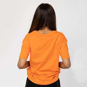 Camisetas de Manga Corta con Cuello Redondo de Algodón para Mujer de la Mejor Calidad, Transpirables, Antiarrugas, de Secado Rápido, Antibolitas, con Logotipo Personalizado, para Verano - Product Image 3