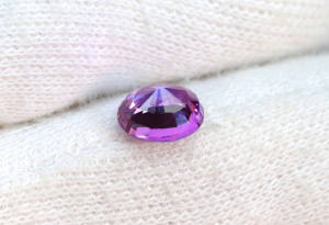 Pierre précieuse Bi saphir de laboratoire de forme ovale lâche Bi saphir taillé à facettes Pierre précieuse saphir synthétique Cadeau pour elle - Product Image 4