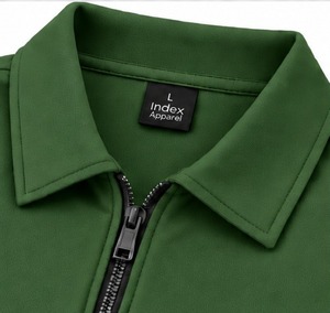 Polos de Marca Privada para Hombre, Index Apparel, Logotipo Personalizado, Cierre de Cremallera de un Cuarto, Manga Corta, Fabricante, Logotipo Bordado - Product Image 3