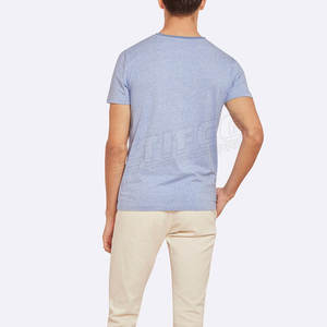 T-shirt à garniture contrastée en coton grande taille de bonne qualité T-shirt à garniture contrastée quantité minimale de commande bas Nouveau design - Product Image 6