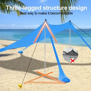 Toldo de Playa Resistente y Personalizado de Nailon de Alta Calidad, Carpa de Playa con Protección Solar UPF 50+ para Acampar - Product Image 2