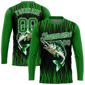 Camiseta de manga larga de equipo de pesca personalizada OEM para hombres con protección UV ropa ligera y cómoda para exteriores - Product Image 3