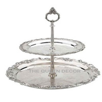 Ensembles de 2 supports à gâteaux en métal support à gâteaux décoratif dernière conception support à gâteaux à deux niveaux pour fête, mariage et décoration de la maison