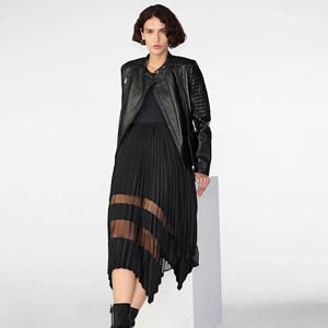 Chaqueta de cuero Premium para mujer, chaqueta de cuero genuino clásica y elegante, chaquetas de moto con cremallera estilo ciclista, precio barato - Product Image 2