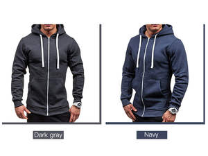 Cheap Woolen Solid Lined <b>Hoodie</b> <b>for</b> <b>Men</b> Autumn Winter Fashion with Pocket Logo OEM - Product Image 3
